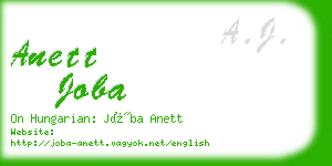 anett joba business card